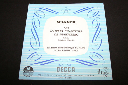 WAGNER / HANS KNAPPERTSBUSCH   LP 33T 10"   LES MAITRES CHANTEURS DE NUREMBERG