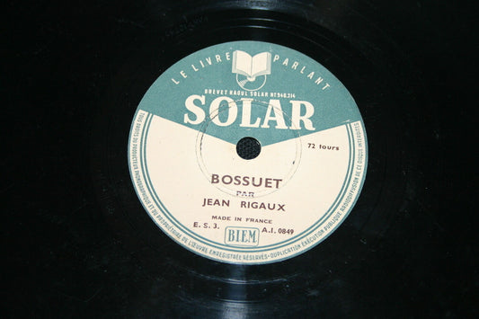 JEAN RIGAUX   78T   BOSSUET / BAYARD   SOLAR