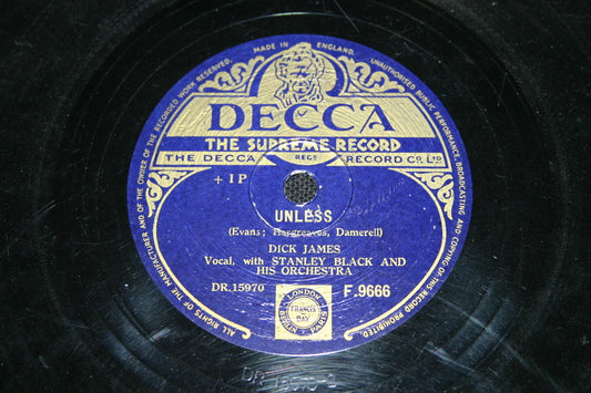 DICK JAMES with STANLEY BLACK AND HIS ORCHESTRA   78T   TELL ME AGAIN / UNLESS