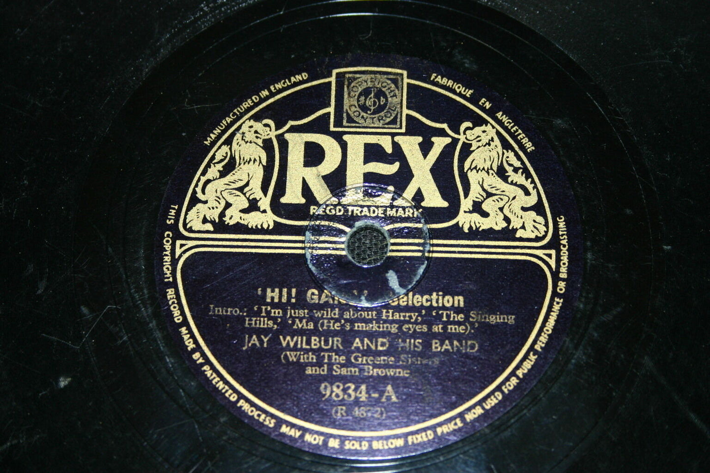 JAY WILBUR AND HIS BAND 78T HI! GANG REX 9834