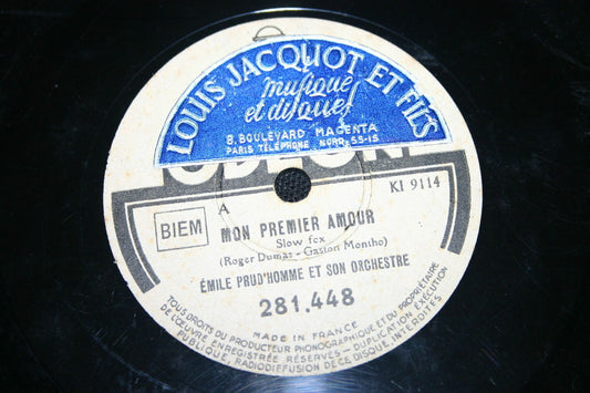 EMILE PRUD'HOMME   78T   MON PREMIER AMOUR