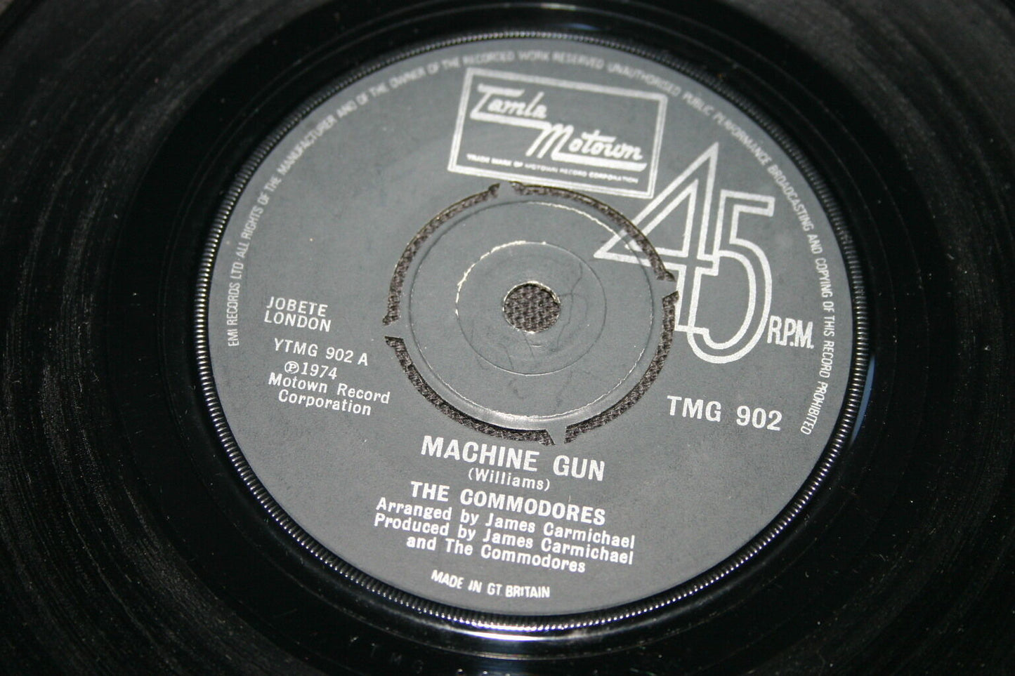 THE COMMODORES SP 45T 7" MACHINE GUN TMG 902