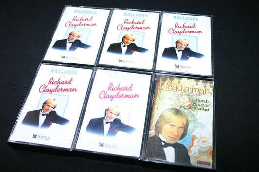 RICHARD CLAYDERMAN   LOT 6 X CASSETTE K7 TAPE