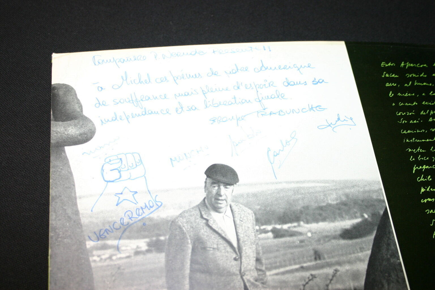 APARCOA & MARES GONZALEZ LP 33T 12" PABLO NERUDA / CANTO GENERAL DEDICACE