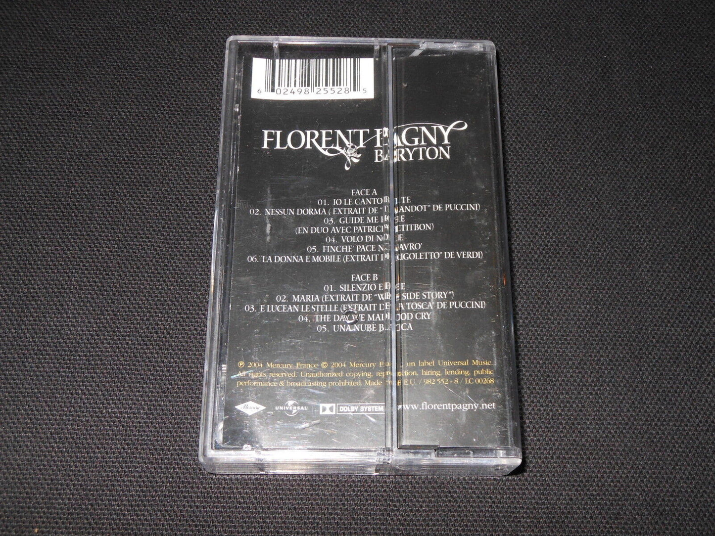 FLORENT PAGNY RARE CASSETTE AUDIO K7 TAPE BARYTON 2004