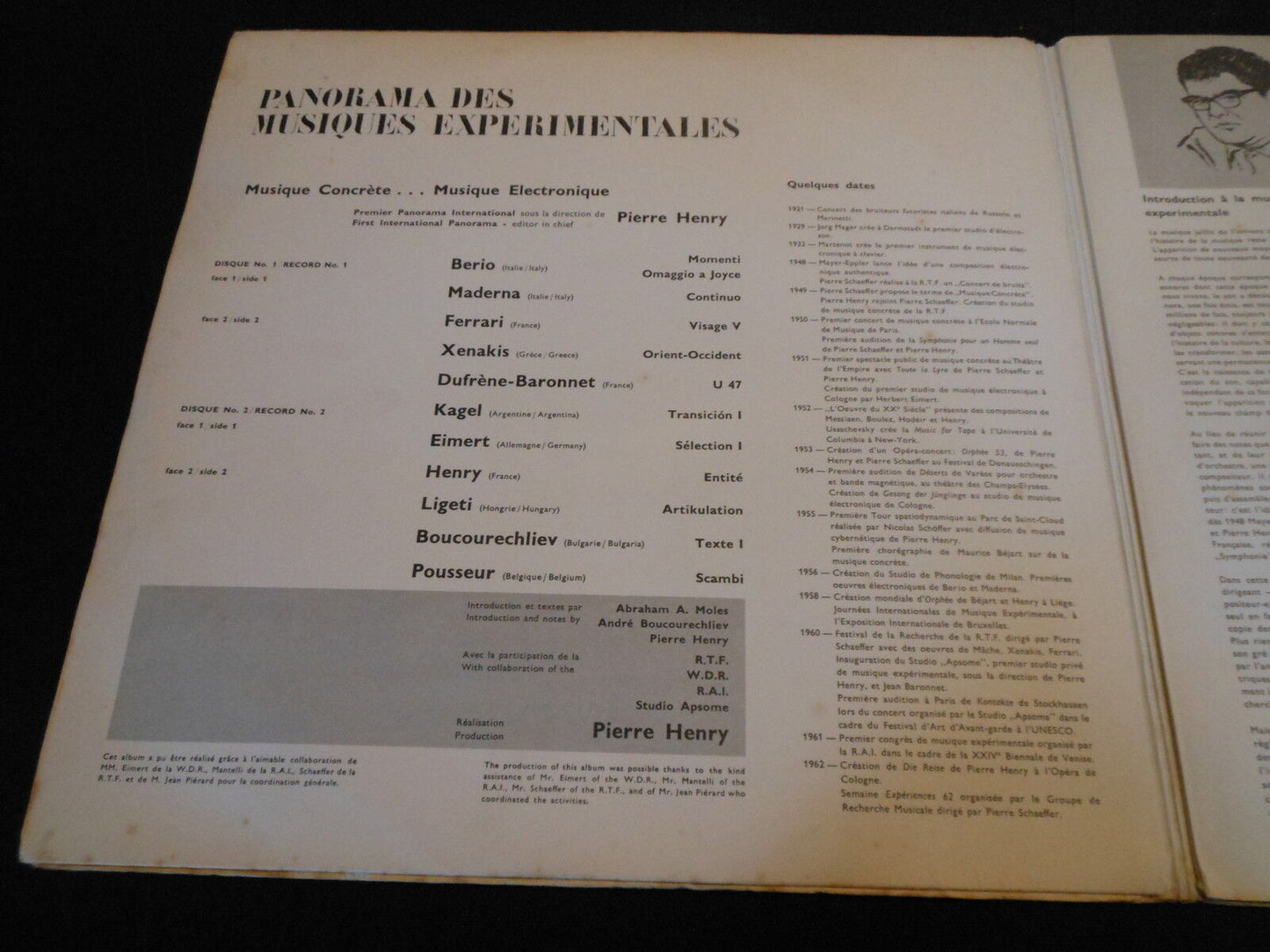 PANORAMA DES MUSIQUES EXPERIMENTALES RARE 2 x LP 33T 12" PHILIPS 00.565/66