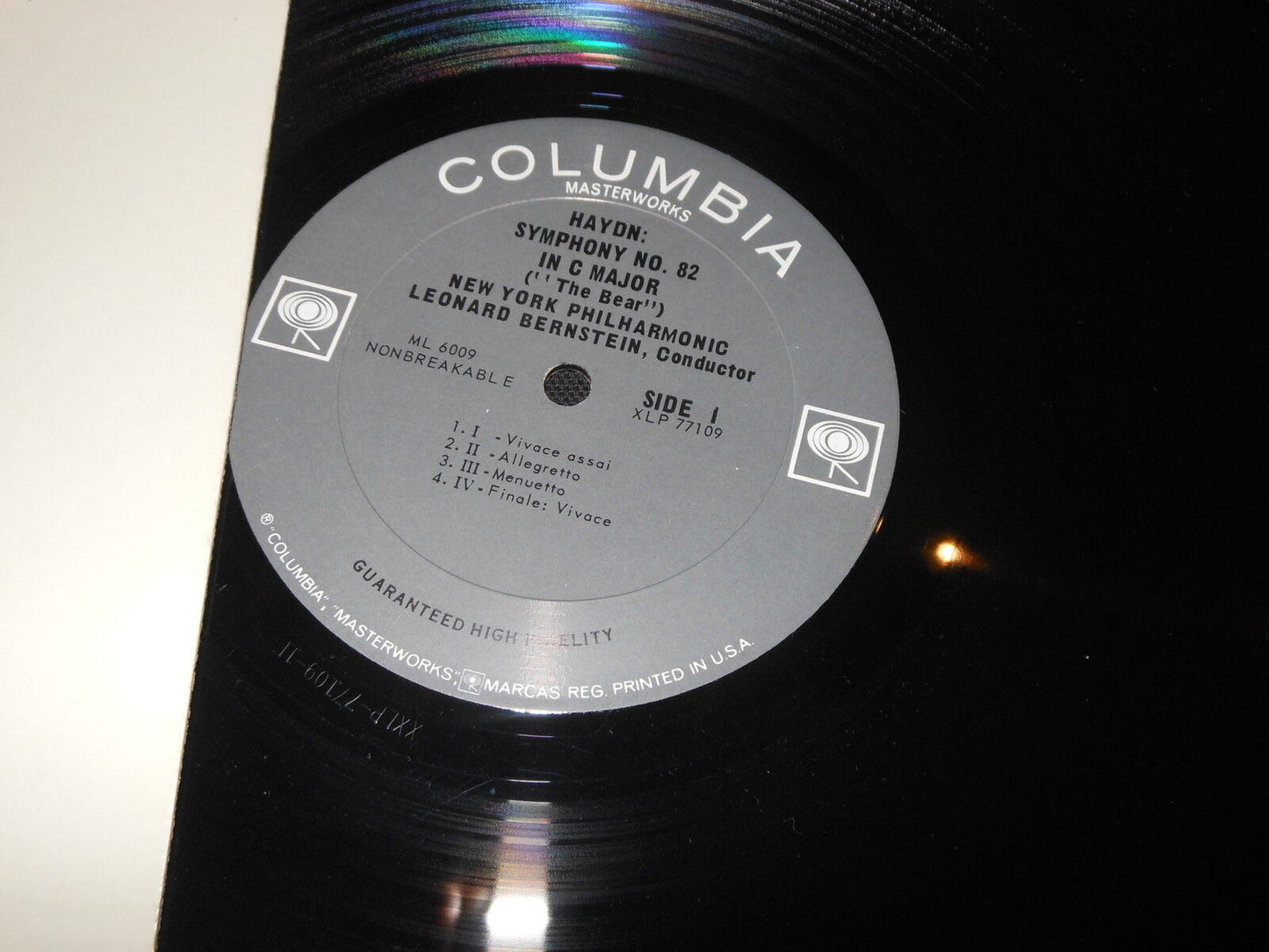 BERNSTEIN HAYDN SYMPHONY 82 & 83 LP 33T 12" COLUMBIA MONO ML 6009 USA