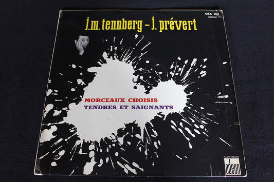 J.M. TENNBERG / JACQUES PREVERT   LP 33T 12"   MORCEAUX CHOISIS   ODEON OSX 162
