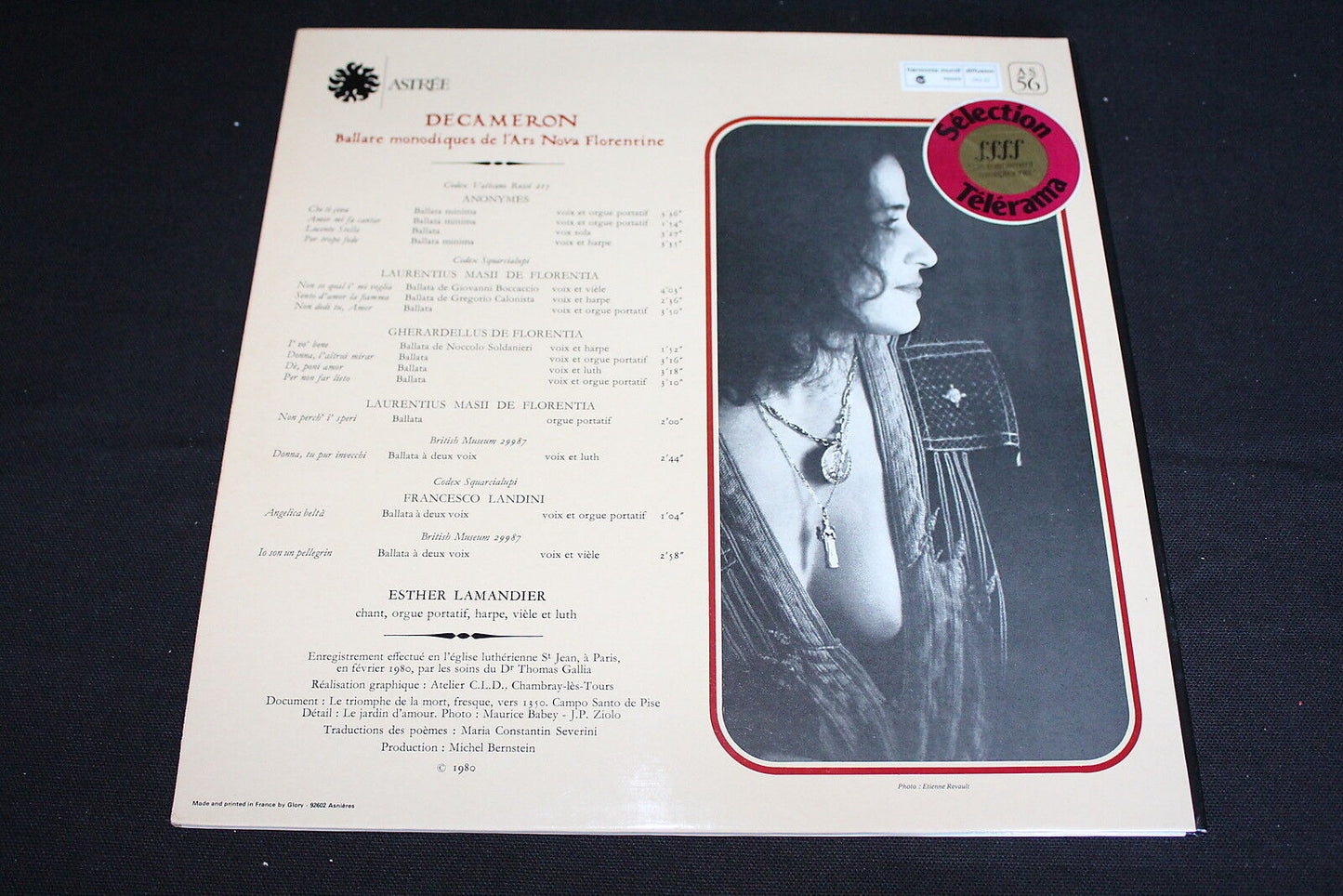 ESTHER LAMANDIER LP 33T 12" DECAMERON ASTREE AS 56