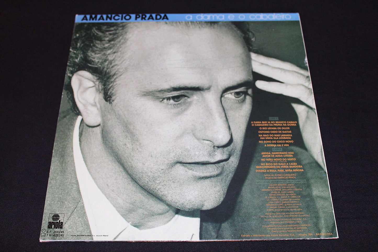 AMANCIO PRADA POEMAS DE ALVARO CUNQUEIRO LP 33T 12" A DAMA E O CABALEIRO