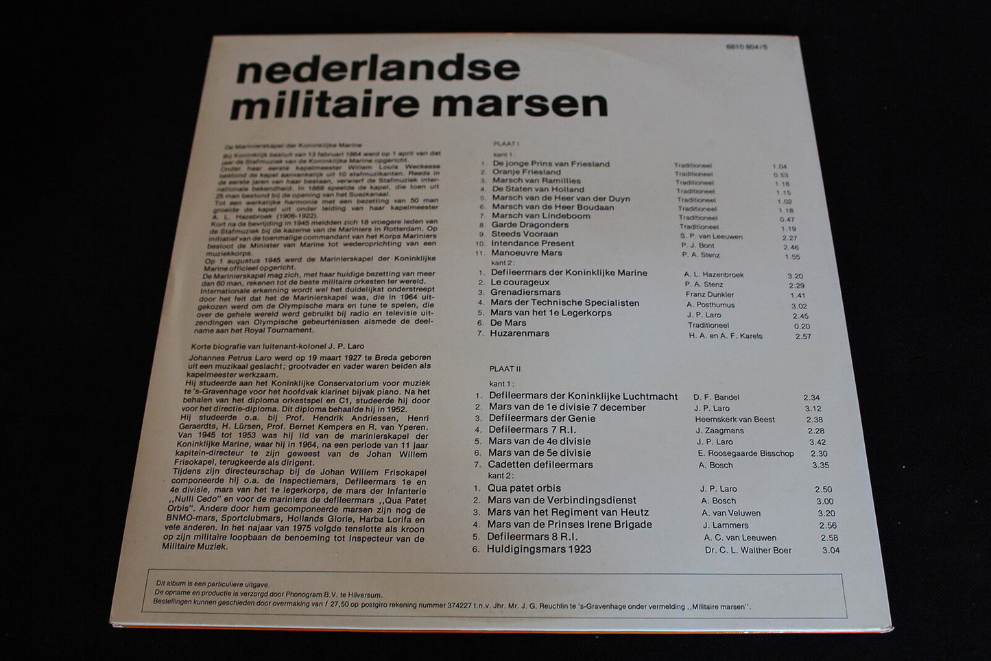 NEDERLANDSE MILITAIRE MARSEN 2 x LP 33T 12"