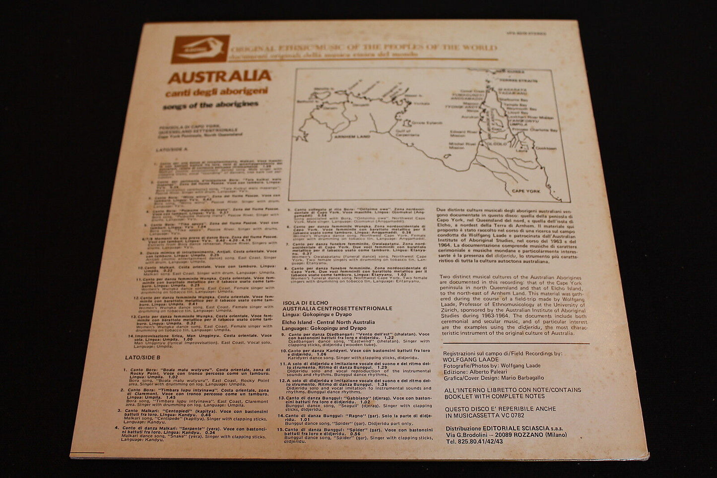 AUSTRALIA canti degli ABORIGENI SONGS OF THE ABORIGINES LP 33T 12" ALBATROS