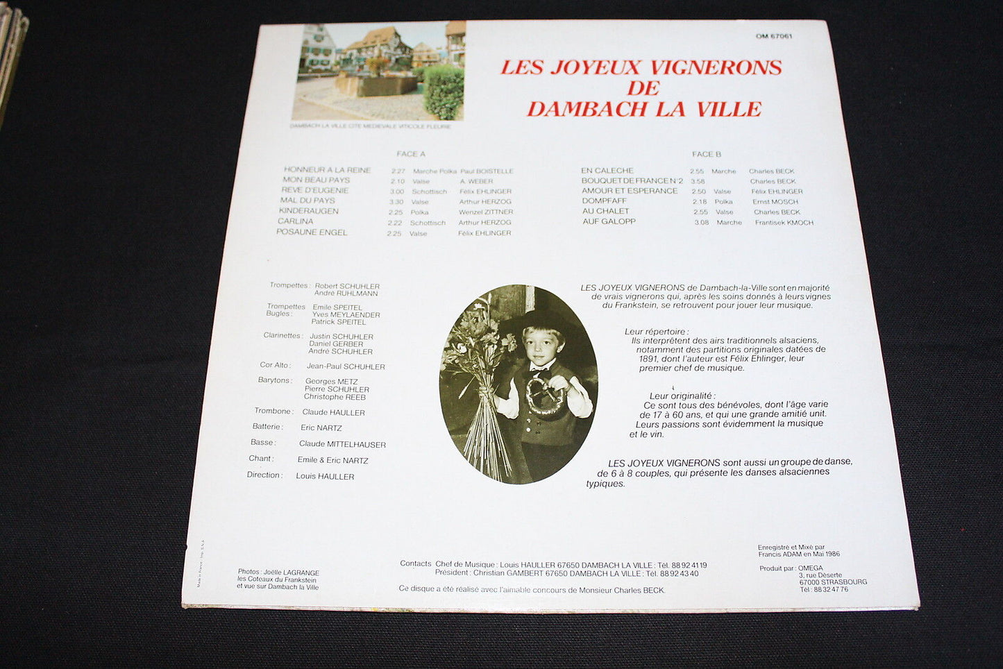 LES JOYEUX VIGNERONS DE DAMBACH LA VILLE RARE LP 33T 12" OM 67061
