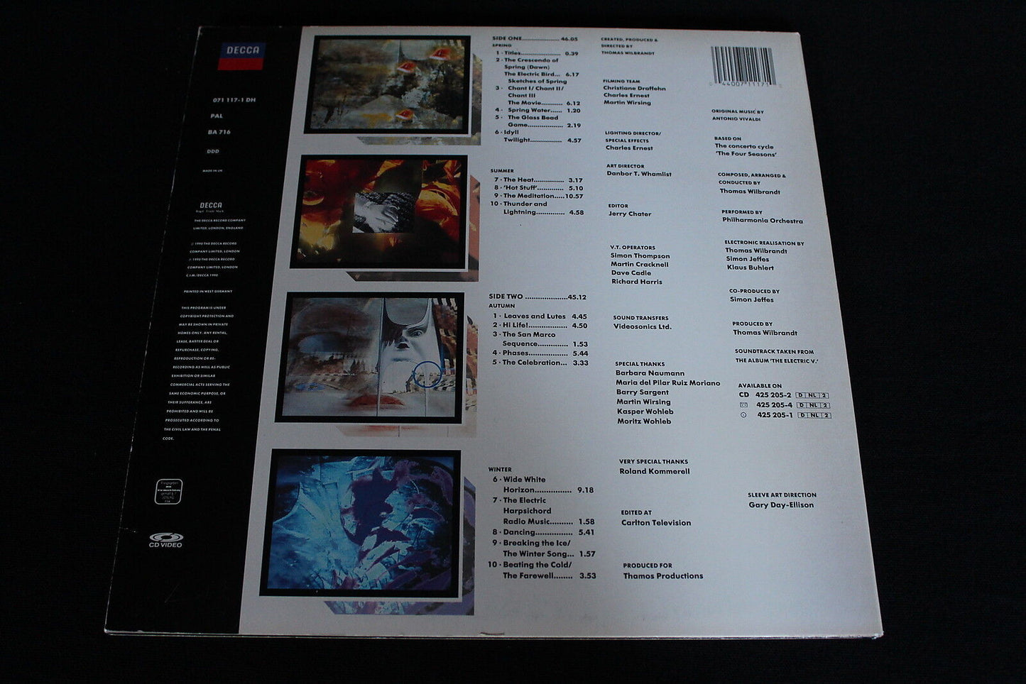THOMAS WILBRANDT THE ELECTRIC V. DECCA CD VIDEO 1990