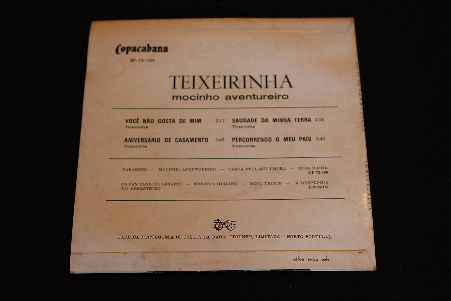 TEIXEIRINHA Mocinho aventureiro EP 45T 7" COPACABANA PORTUGAL