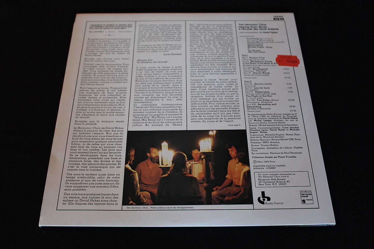 DAVID HYKES THE HARMONIC CHOIR OCORA 558607 1983 LP 33T 12"