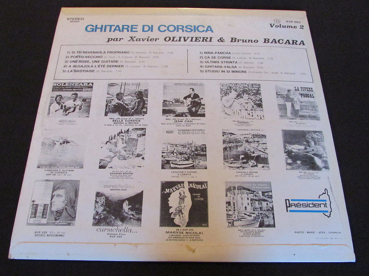 GHITARE DI CORSICA XAVIER OLIVIERI / BRUNO BACARA KVP 283 LP 33T 12"