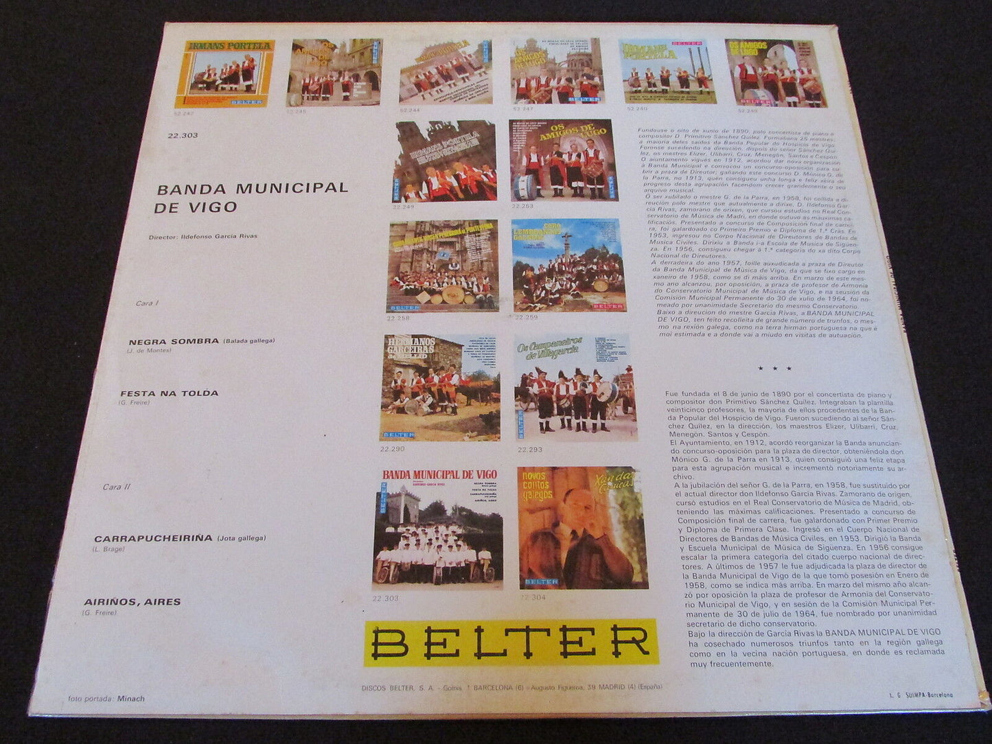 BANDA MUNICIPAL DE VIGO BELTER 22303 SPAIN LP 33T 12"