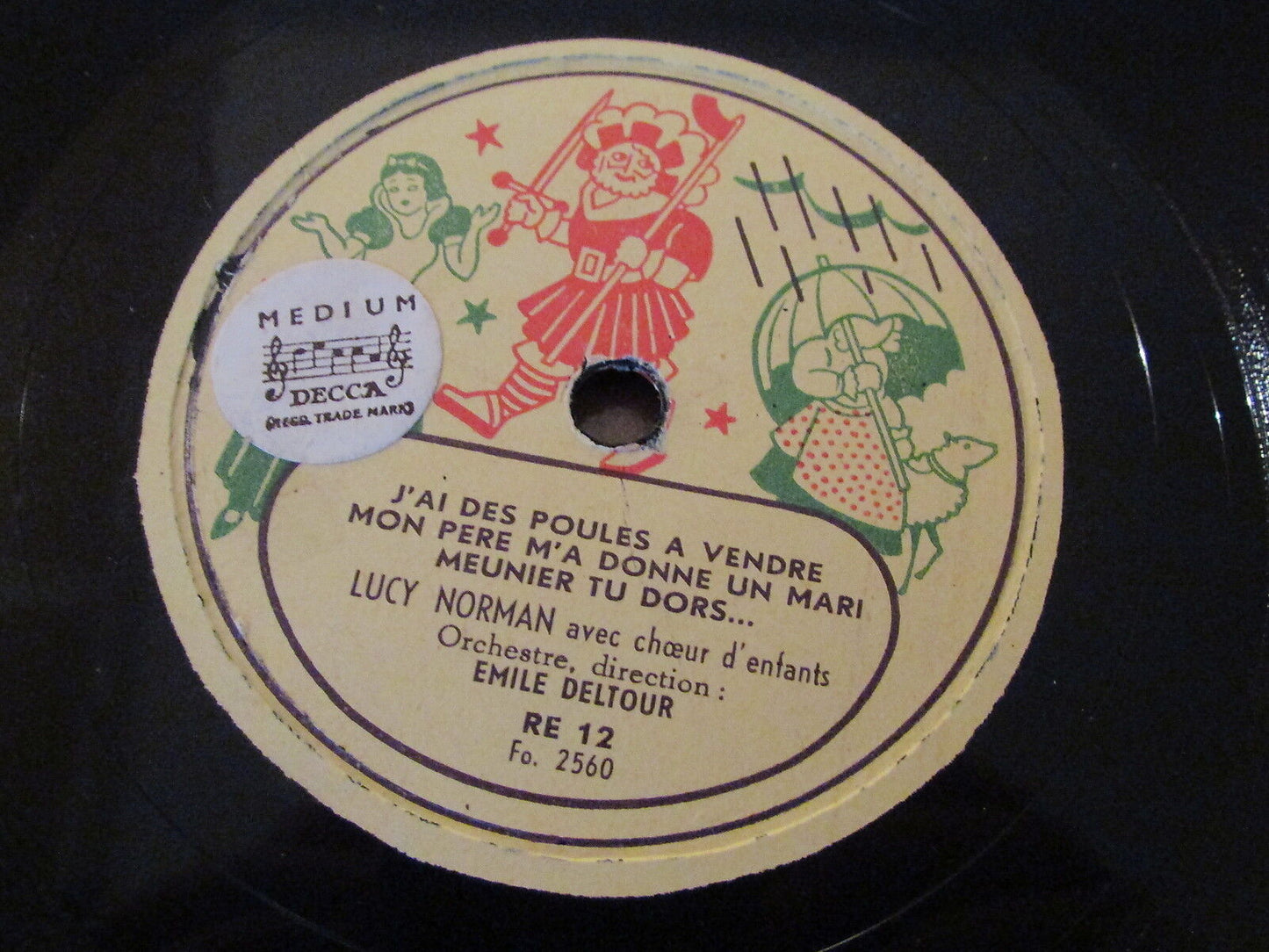 LUCY NORMAN RARE DECCA w/ ORIGINAL SLEEVES Comptines LOT 4 x 78T RPM