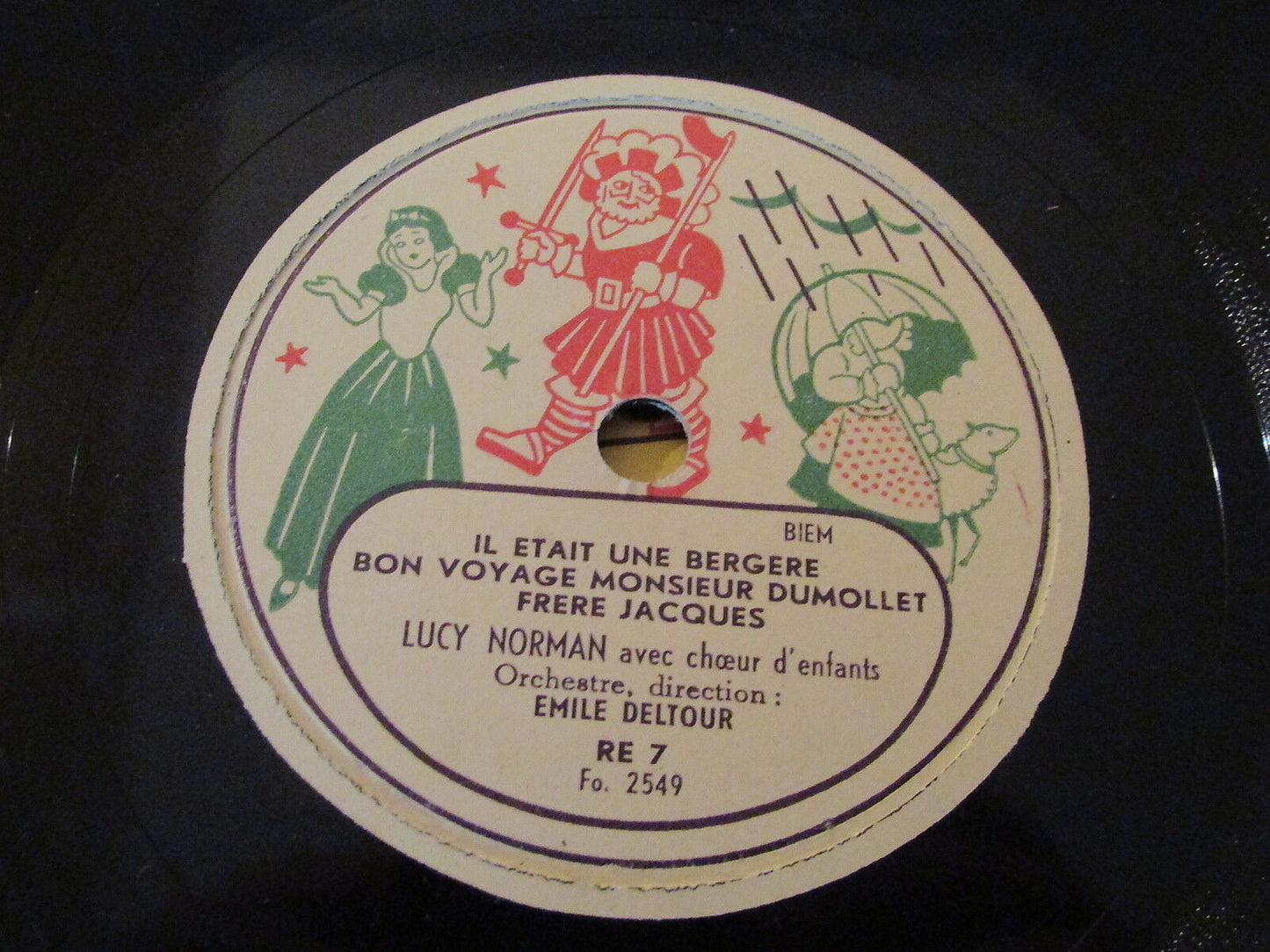 LUCY NORMAN RARE DECCA w/ ORIGINAL SLEEVES Comptines LOT 4 x 78T RPM