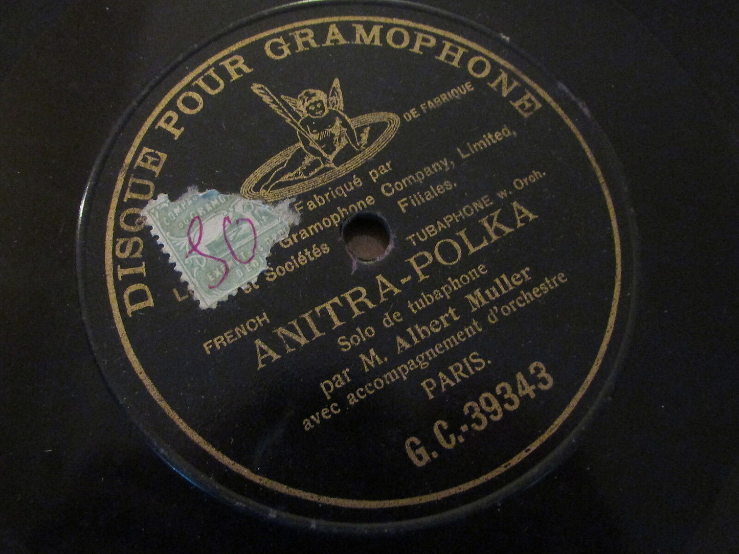 ALBERT MULLER SOLO DE TUBAPHONE GRAMOPHONE 78T RPM