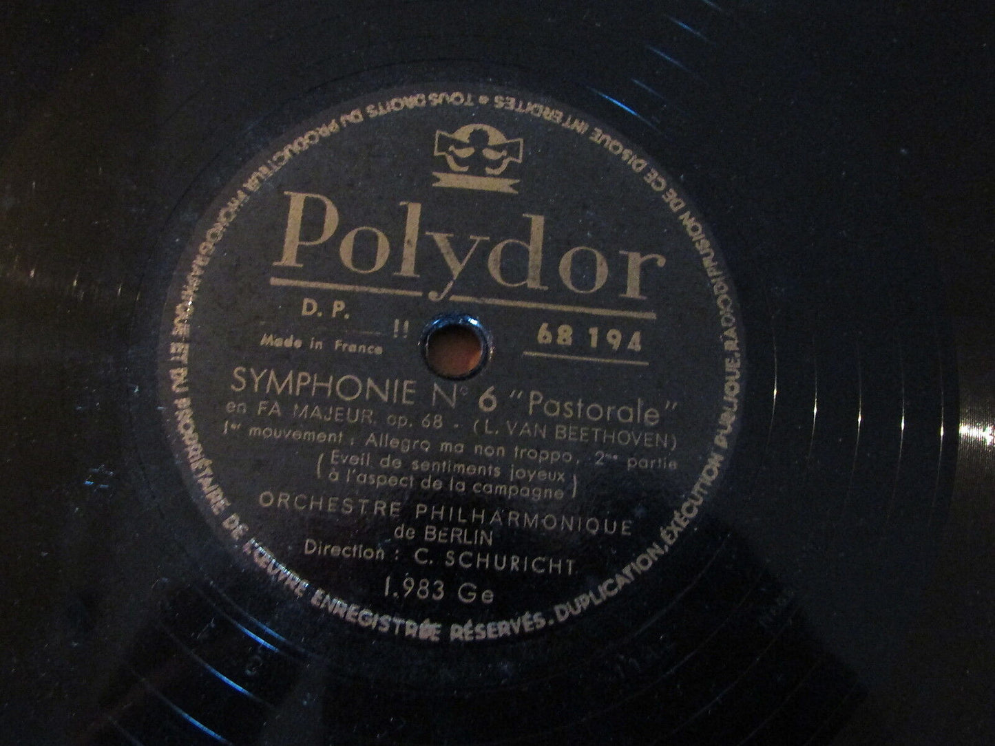 CARL SCHURICHT BEETHOVEN SYMPHONIE N°6 PASTORALE LOT 5 x 78T POLYDOR