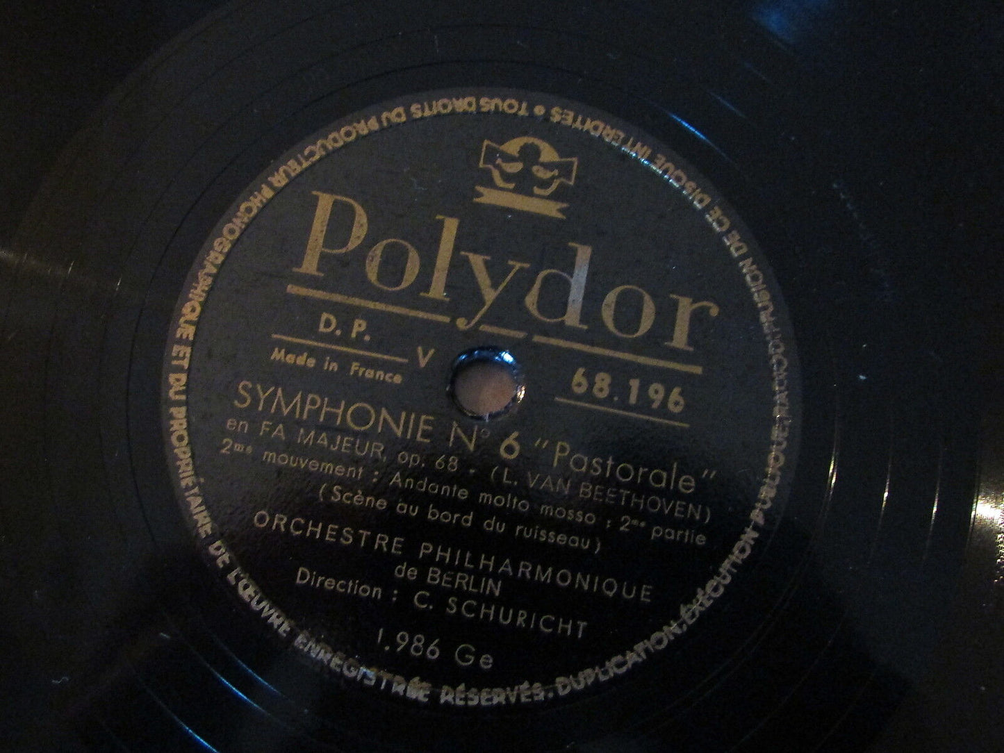 CARL SCHURICHT BEETHOVEN SYMPHONIE N°6 PASTORALE LOT 5 x 78T POLYDOR