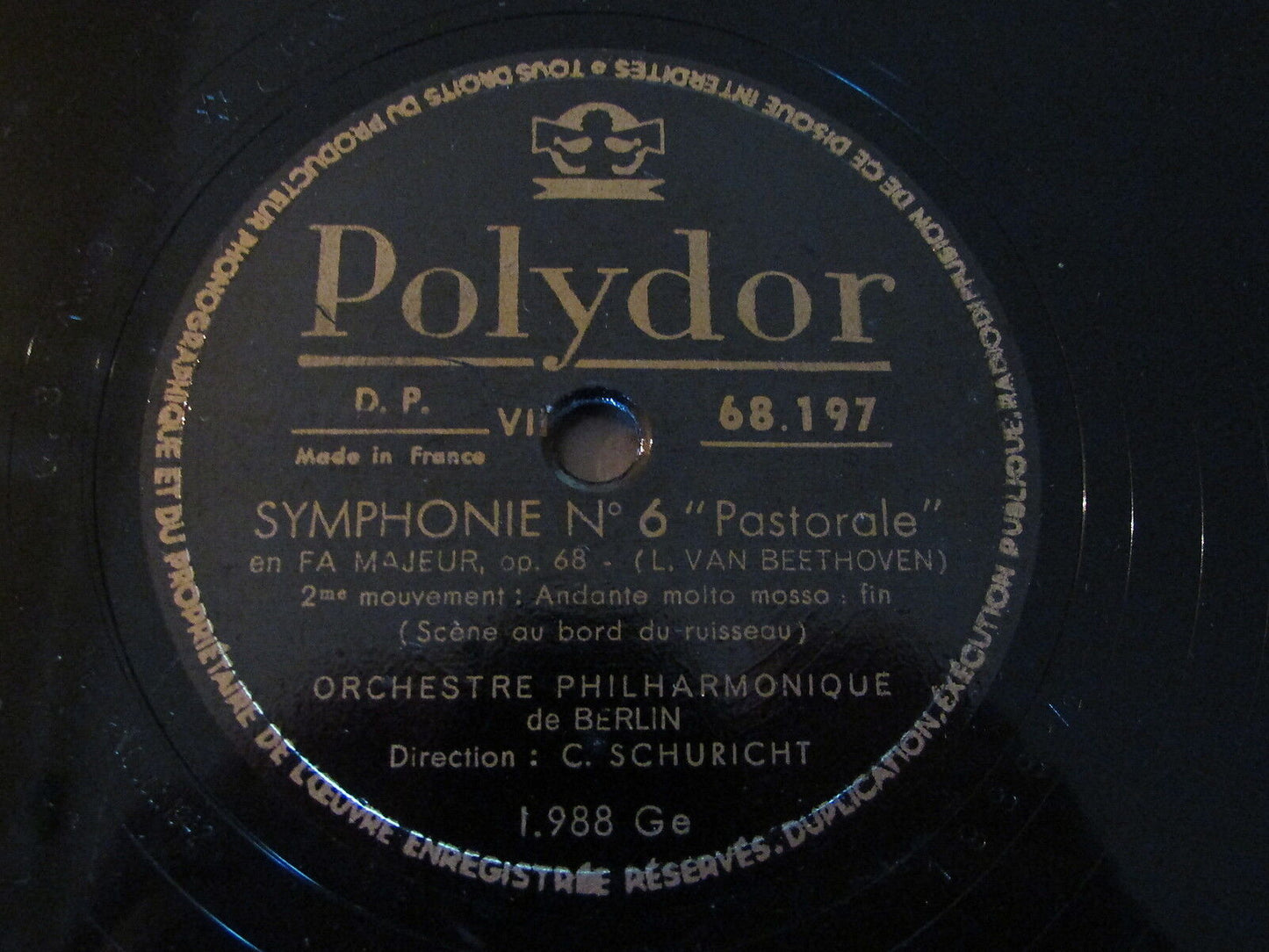 CARL SCHURICHT BEETHOVEN SYMPHONIE N°6 PASTORALE LOT 5 x 78T POLYDOR