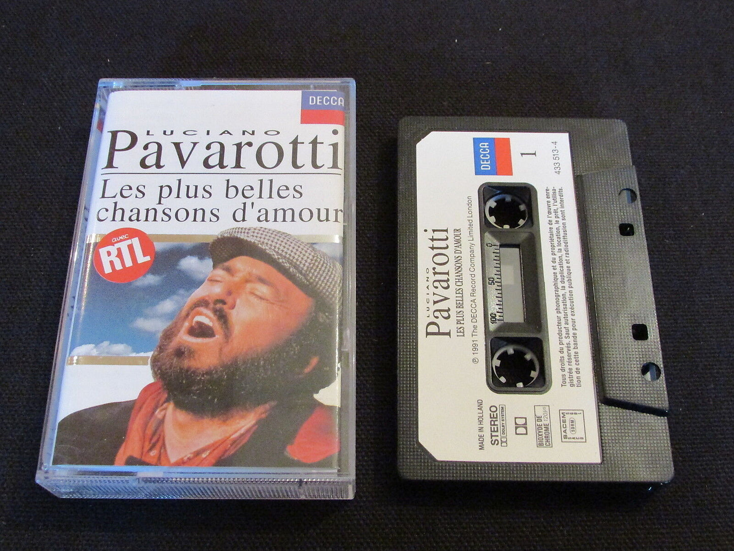 LUCIANO PAVAROTTI LES PLUS BELLES CHANSONS D'AMOUR 1991 CASSETTE TAPE K7