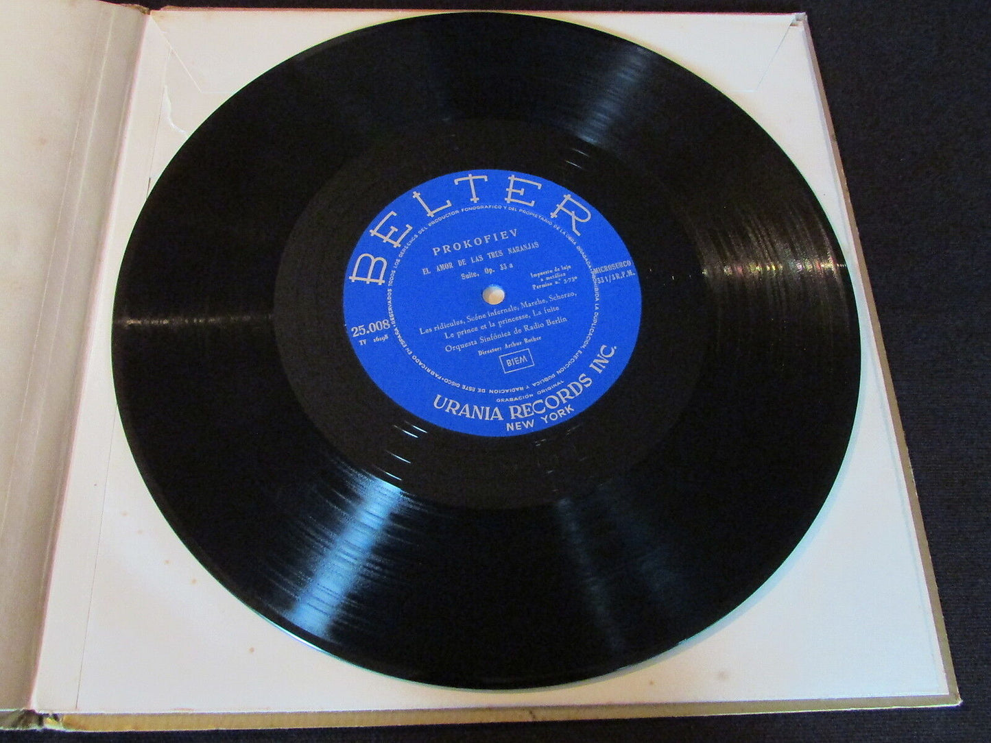 PROKOFIEV BELTER 25.008 / URANIA RECORDS SPAIN LP 33T 10"