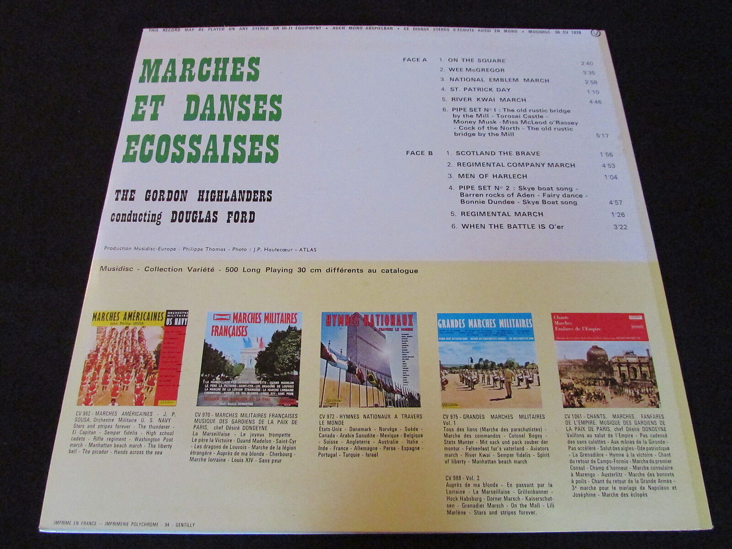 THE GORDON HIGHLANDERS / DOUGLAS FORD MARCHES ET DANSES ECOSSAISES LP 33T 12"