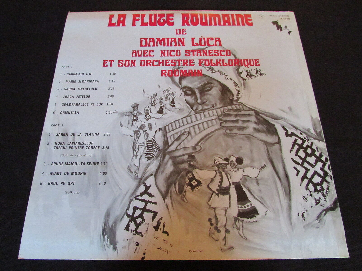 LA FLUTE ROUMAINE DAMIAN LUCA avec l'Orchestre NICU STANESCU LP 33T 12"