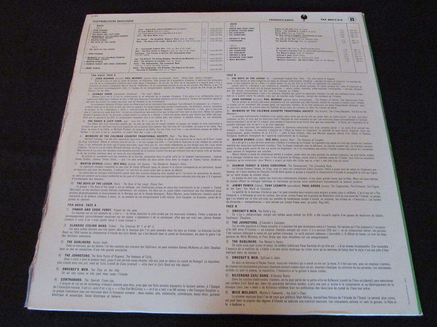 REELS & JIGS from IRELAND 2 x LP 33T 12" RARE FRENCH TRANSATLANTIC 1974