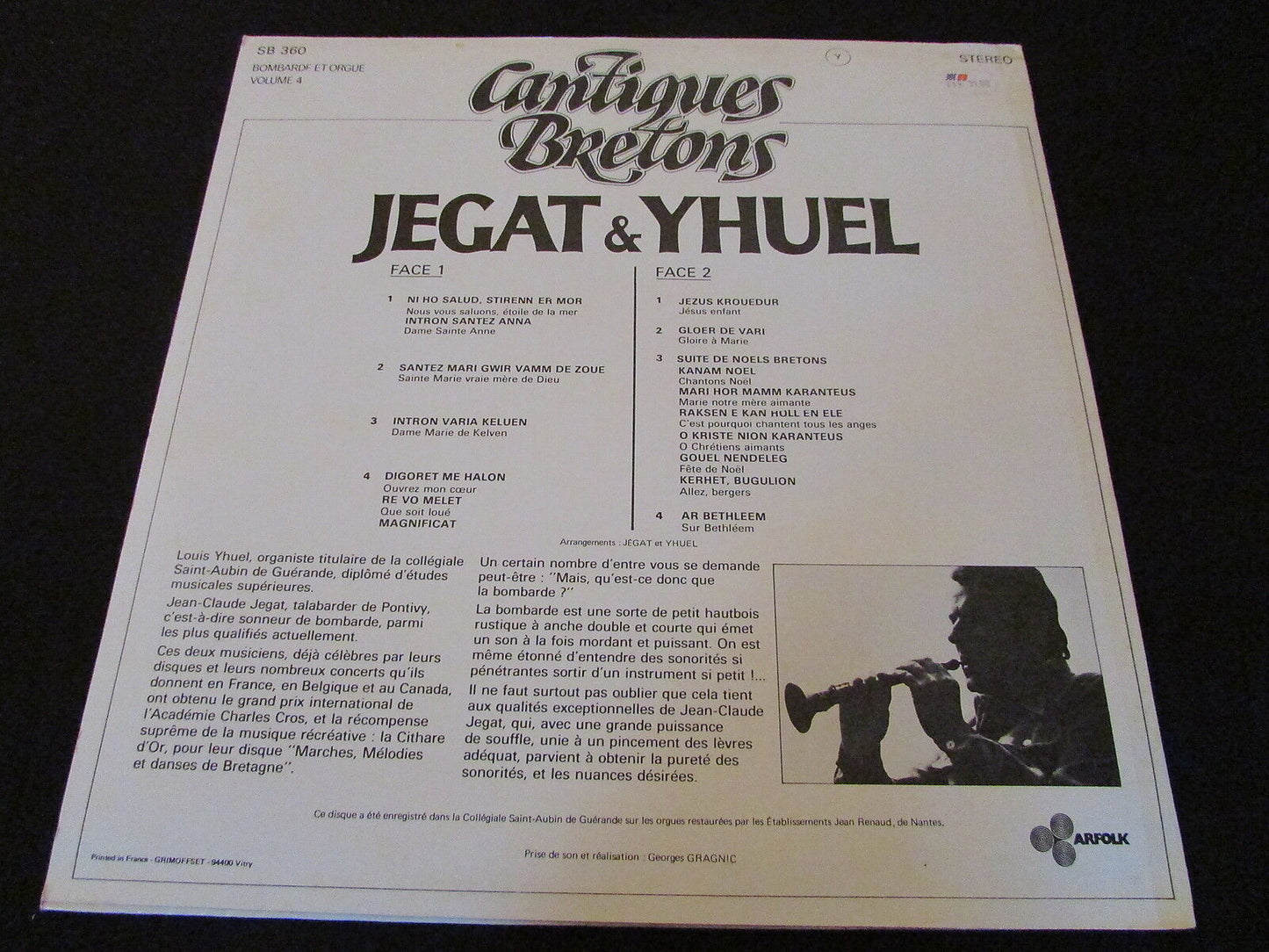 JEGAT & IHUEL BOMBARDE ET ORGUE LOT 3 x LP 33T 12"