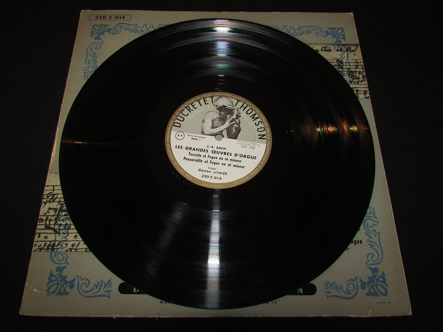 GASTON LITAIZE BACH ORGUE DUCRETET-THOMSON 320 C 014 FRANCE LP 33T 12"