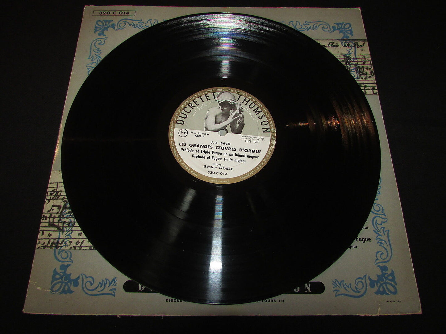 GASTON LITAIZE BACH ORGUE DUCRETET-THOMSON 320 C 014 FRANCE LP 33T 12"