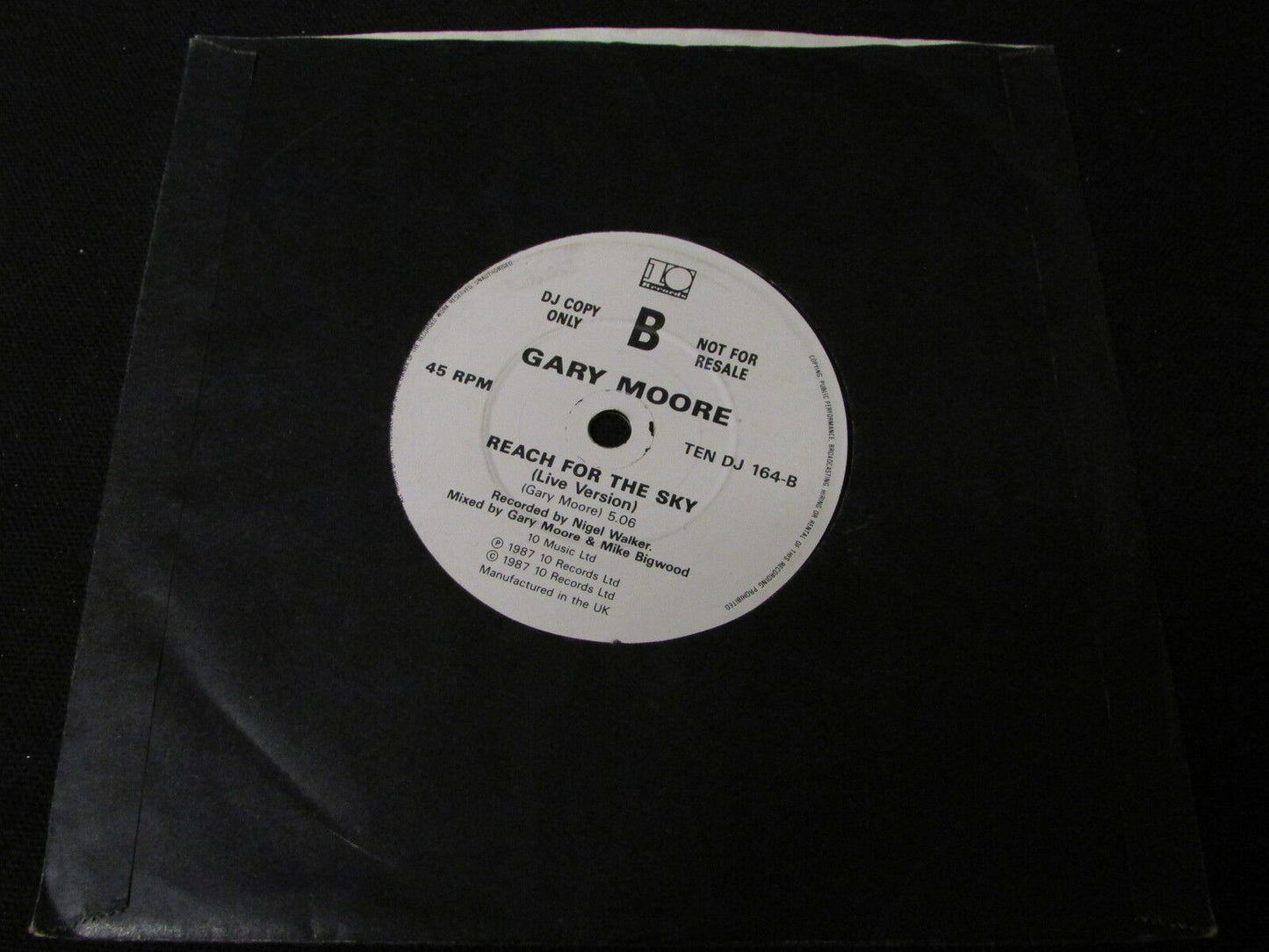 GARY MOORE SP 45T 7" FRIDAY ON MY MIND 1987 DJ COPY PROMO