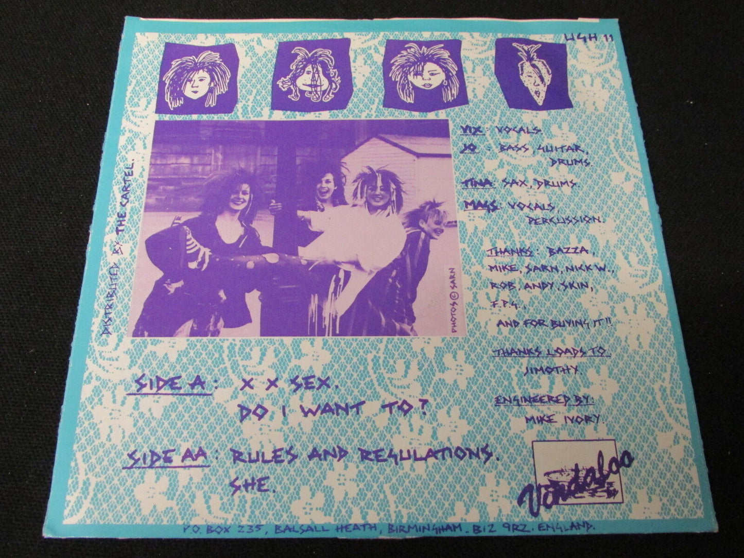 FUZZ BOX SP 45T 7" X X SEX DO I WANT TO ? 1986 VINDALOO RECORDS BLUE