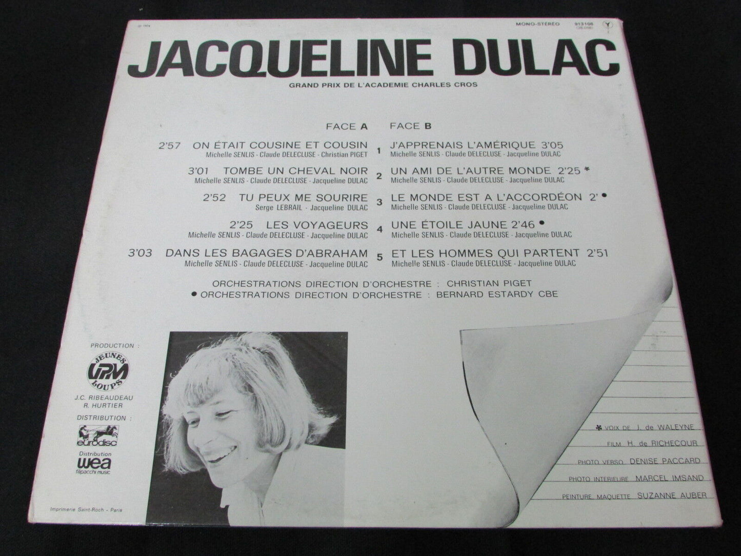 JACQUELINE DULAC LP 33T 12" TU PEUX ME SOURIRE VPM 913108