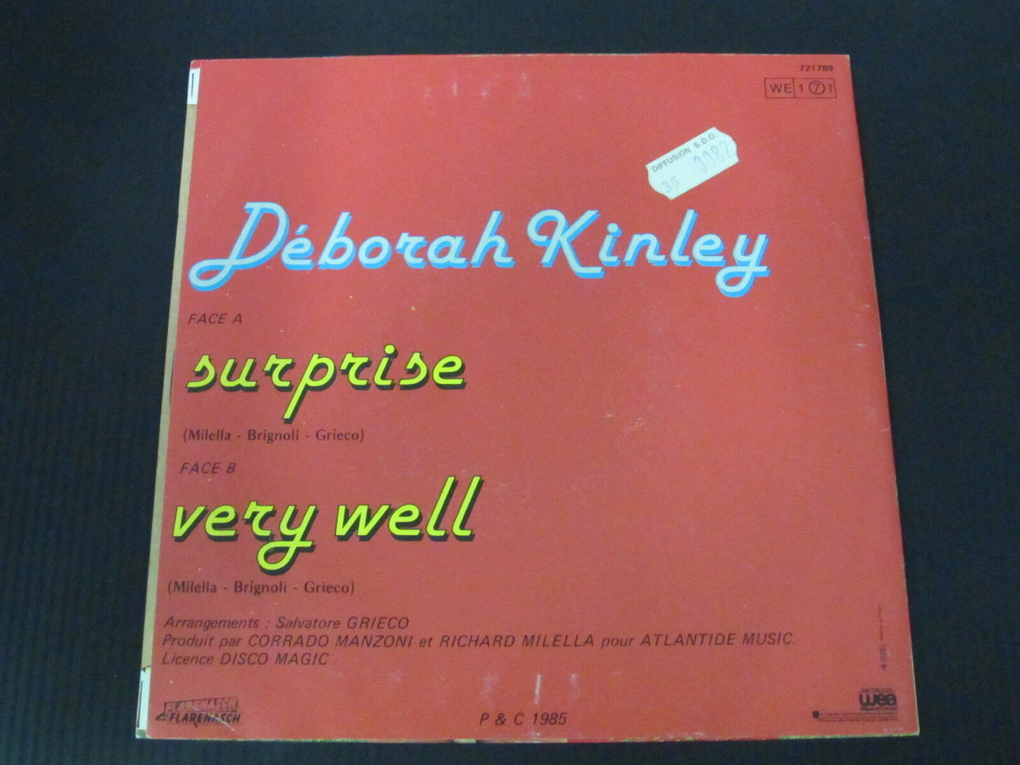 DEBORAH KINLEY SP 45T 7" SURPRISE 1985 FRENCH