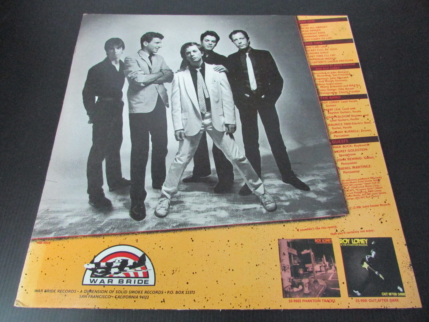 ROY LONEY & THE PHANTOM MOVERS LP 33T 12" CONTENTS UNDER PRESSURE 1981