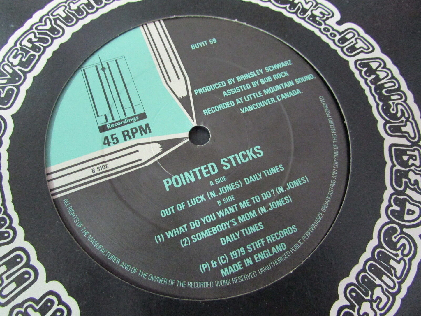 POINTED STICKS MAXI 45T 12" OUT OF LUCK +2 UK 1979