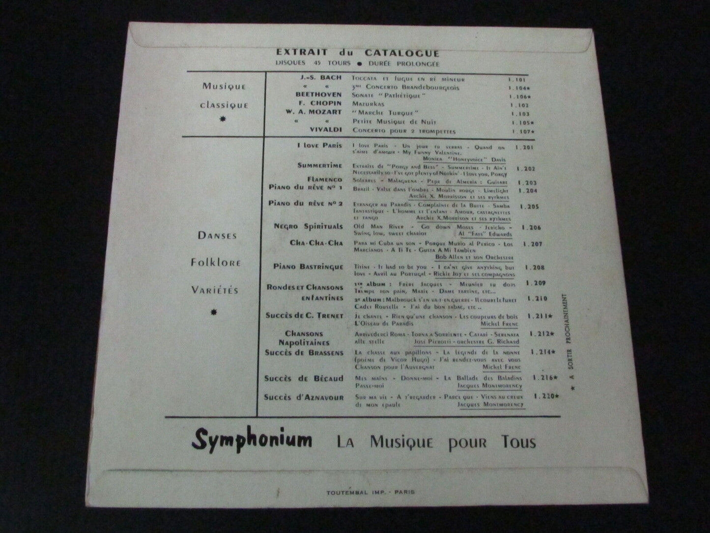 JOSE PIEROTTI EP 45T 7" CHANSONS NAPOLITAINES N°2 SYMPHONIUM