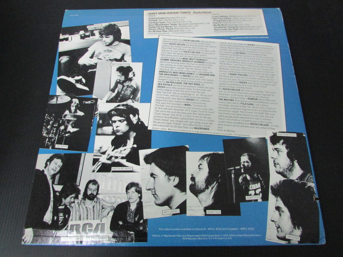 DUCKS DELUXE LP 33T 12" DON'T MIND ROCKIN' TONITE 1978 USA