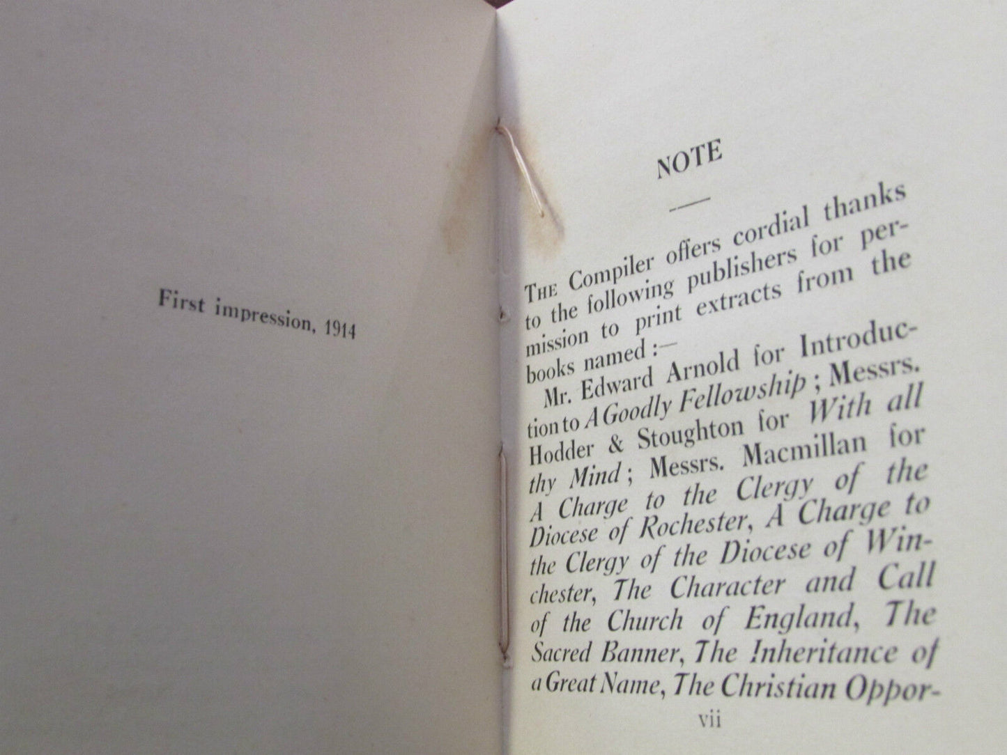 IDEALS FOR WORKING-DAYS THE ARCHBISHOP OF CANTERBURY MINIATURE ED. 1914
