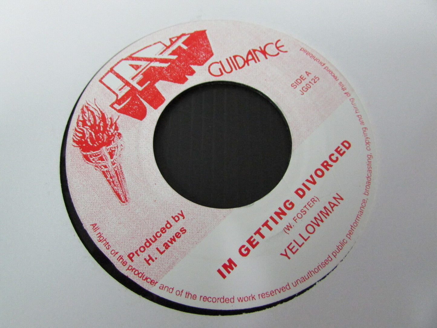 YELLOWMAN SP 45T 7" I'M GETTING DIVORCED JAH GUIDANCE JG0125