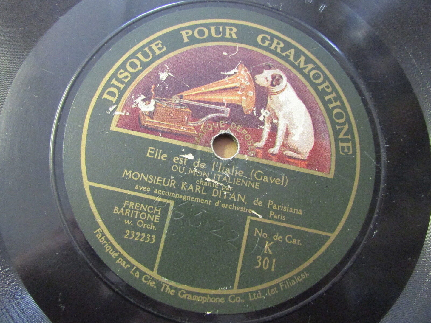 KARL DITAN de Parisiana 78T GRAMOPHONE 232233