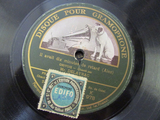 Mr DELAYRAC   GRIVOIS   GRAMOPHONE   78T