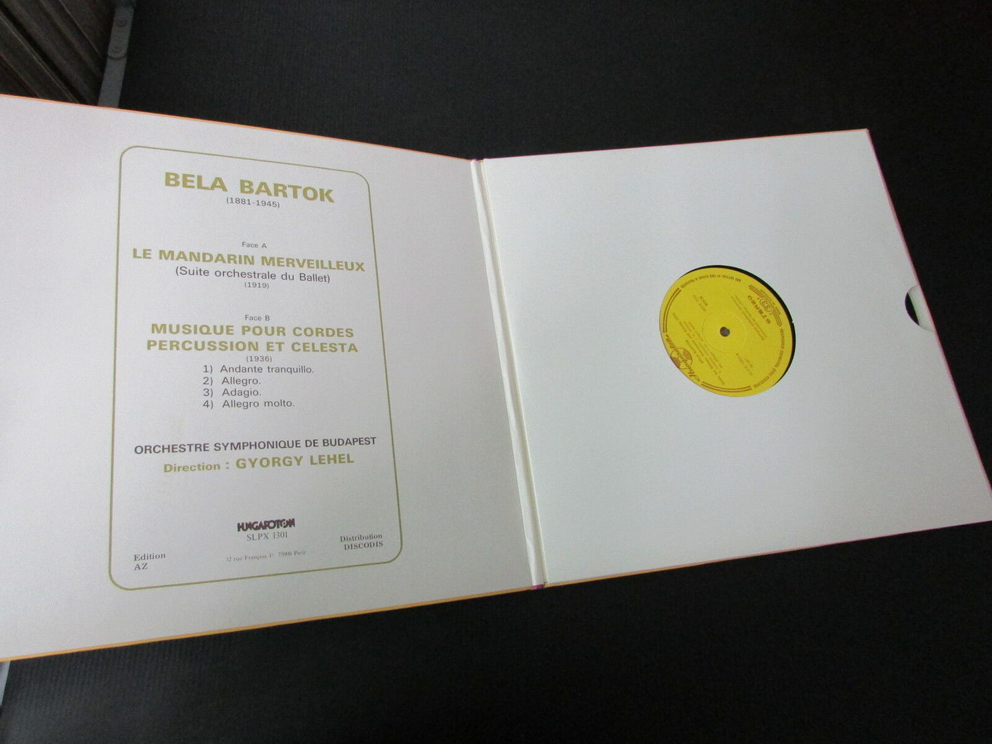 BELA BARTOK HUNGAROTON SLPX 1301 HUNGARY 1977 LP 33T 12"