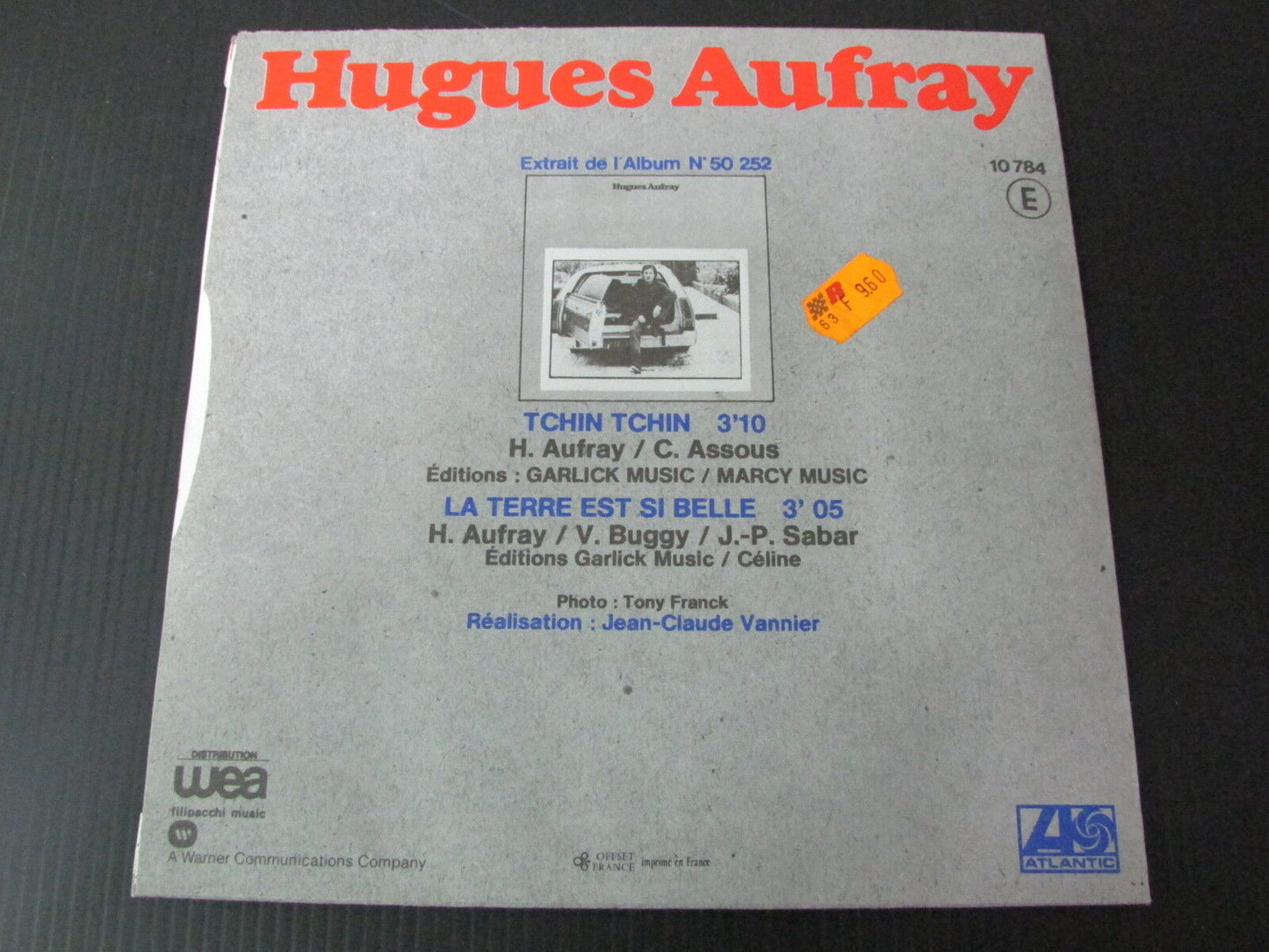 HUGUES AUFRAY TCHIN TCHIN ATLANTIC 10784 SP 45T 7"